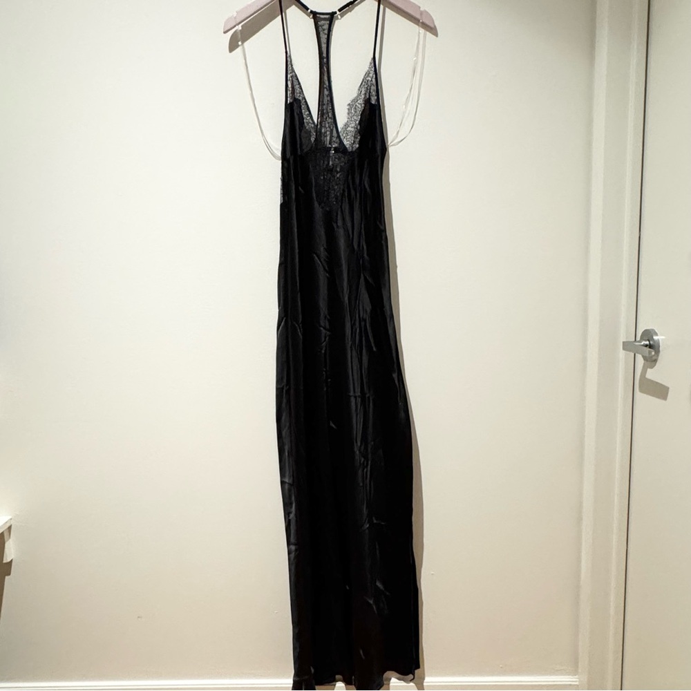 VICTORIA’S SECRET | NWT Black Lace Satin Slip Dress Chemise S